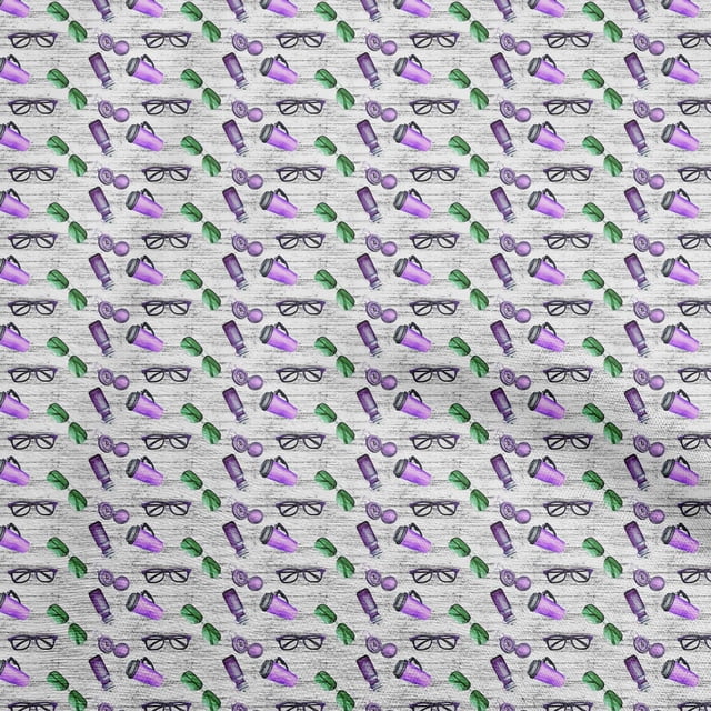 oneOone Polyester Spandex Purple Fabric Travel Sewing Craft Projects Fabric Prints By Yard 56 Inch Wide