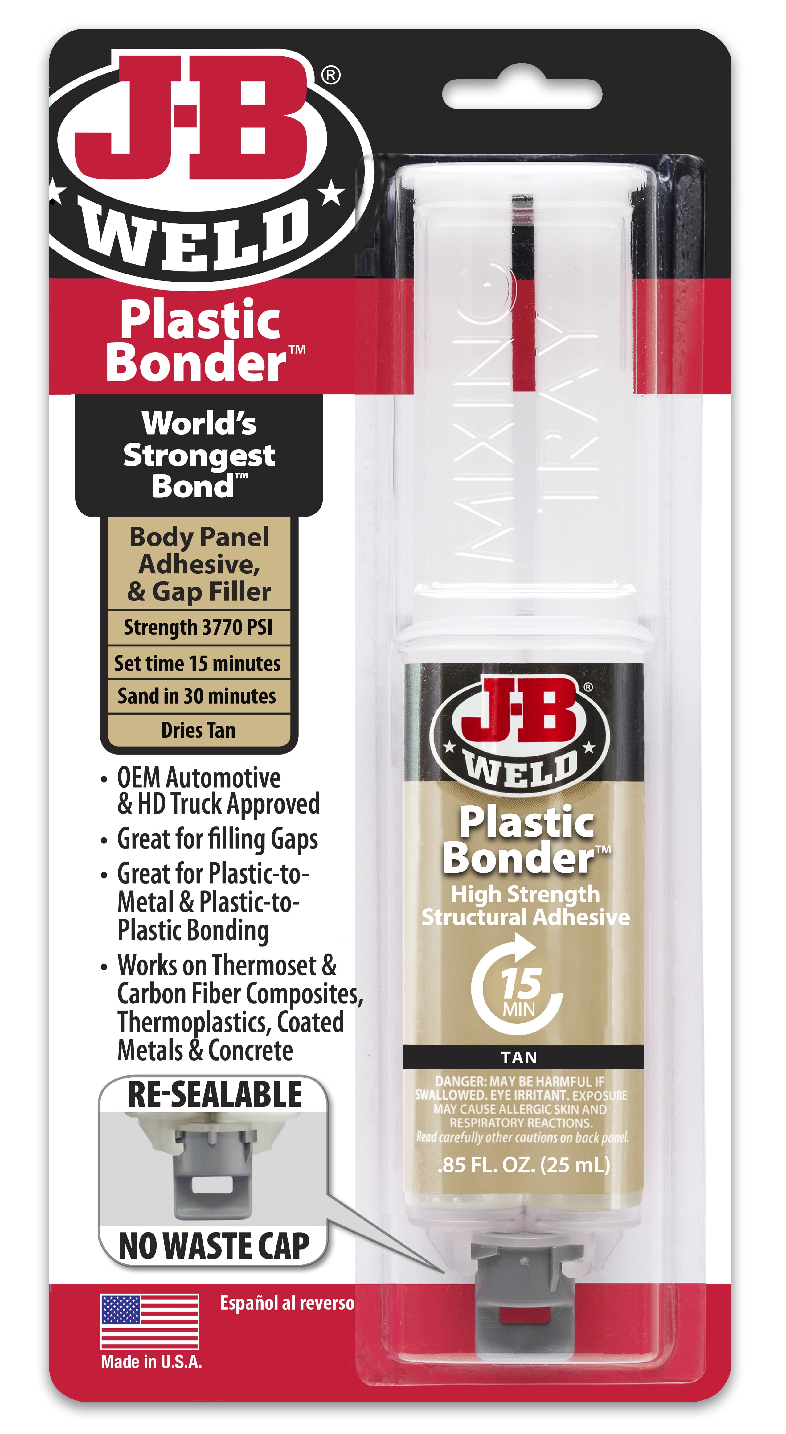 J-B Weld Plastic Bonder Tan - 25ml -  Epoxy Adhesives