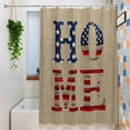 thumbnail image 3 of Beige Vintage Shower Curtain Set, Waterproof Shower Curtains for Bathroom, American Flag Farmhouse Retro Art Rustic Washable Fabric Cloth Bath Curtain for Bathtub Decoration with Hooks 60x72 Inches, 3 of 9