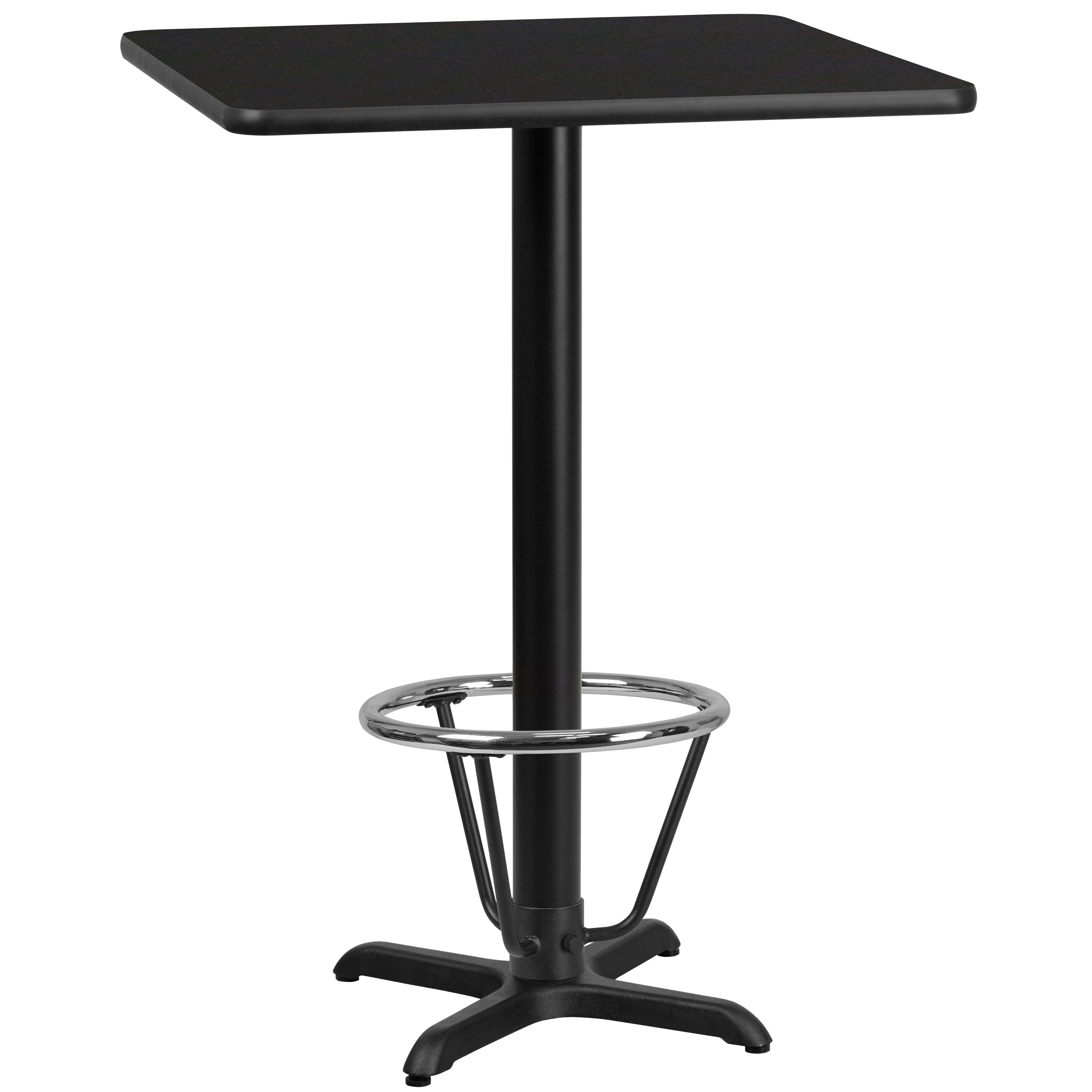 Flash Furniture 30'' x 60'' Rectangular Black Laminate Table Top with 22'' x 22'' Table Height Bases