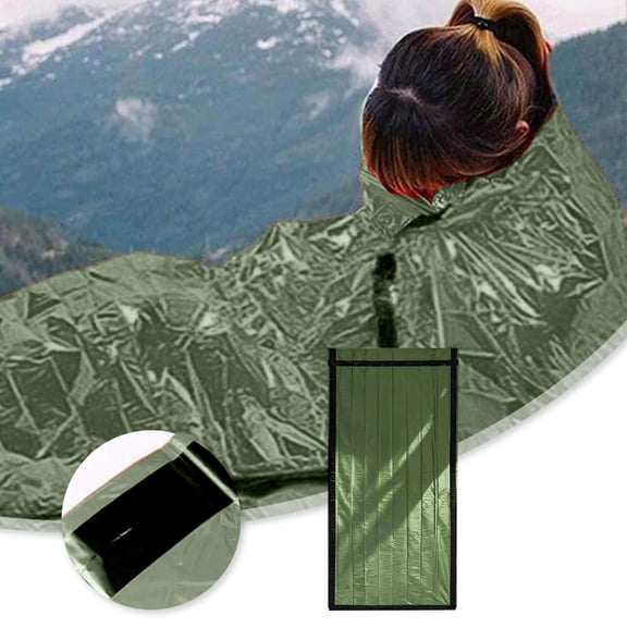 Emergency Thermal Sleeping Bag-Waterproof Lightweight Sleep Sack for Cold Weather Camping,Backpacking&Survival Gear,Reusable Foldable Insulated Camp Bag for Hiking Winter Travel(83.86*35.83In)