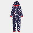 thumbnail image 5 of PatPat Mens Christmas Pajamas Matching Family Christmas Pajamas Hooded One Piece Long Sleeve Blue Santa Sleepwear Loungewear with Socks PJs for Men XL, 5 of 9