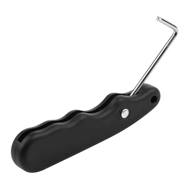 Tensor de cordones para patines de hielo, herramienta de ajuste portátil y ergonómica para cordones de zapatos. Negro