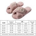 thumbnail image 2 of Zapatillas de felpa con banda cruzada pantuflas peludas con punta abierta cómodas para interiores y exteriores, 2 of 9