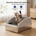 thumbnail image 5 of XXXL Cat Litter Box Jumbo for Big Cat Multiple, Extra Large Stainless Steel Litter Box with High Sides, Metal Litter Box with Scoop, Easy to Clean, Silver Gary, 5 of 8