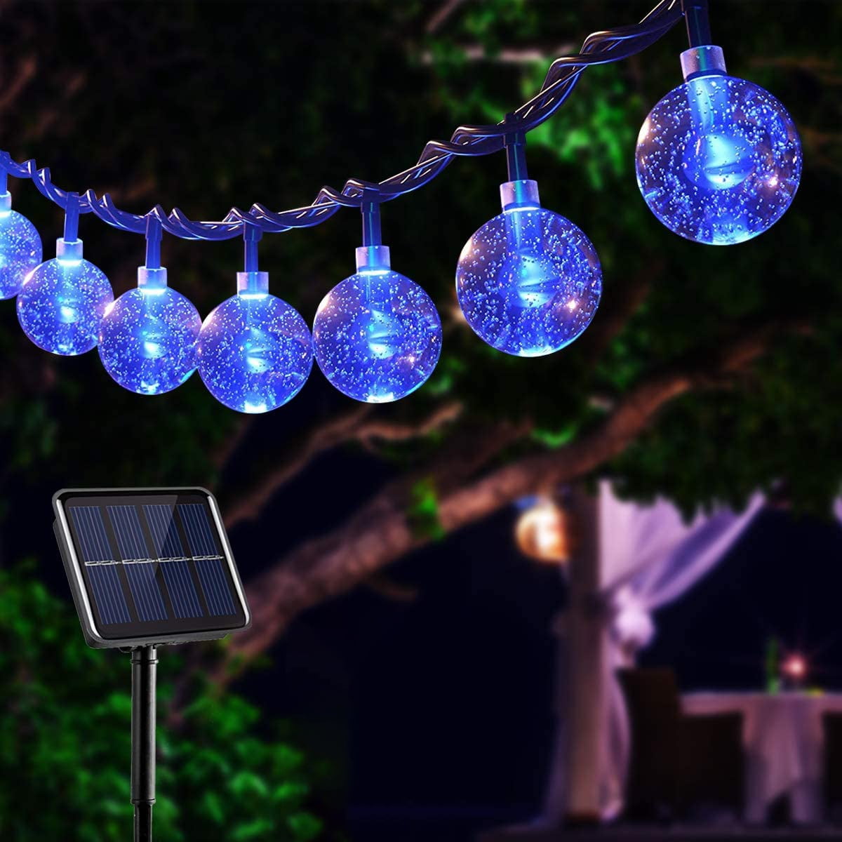 LED Solar String Ball Lights Outdoor Garden Yard Decor Lamp Waterproof 