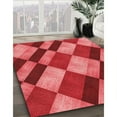 thumbnail image 3 of Ahgly Tapis Rond Lavable en Machine Intérieur Transitionnel Rouge, 7 Pieds Rond, 3 of 7
