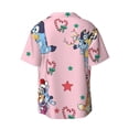 thumbnail image 6 of Lsque Bluey print Men's Cuban Collar Short Sleeve Shirt Summer Beachwear Casual Button Down Fashionable Vacation Leisure Shirt-4X-Large, 6 of 7