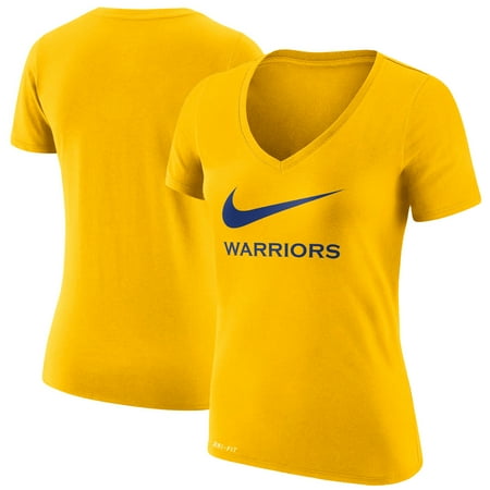 - Golden State Warriors Nike Women's Swoosh V-Neck T-Shirt - Gold