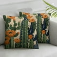 thumbnail image 3 of Cactus Pillow Covers Decorative Green Succulent Cactus and Orange Flowers  Square Pillow Case for Men/Women /- Light Green and Orange, 3 of 7
