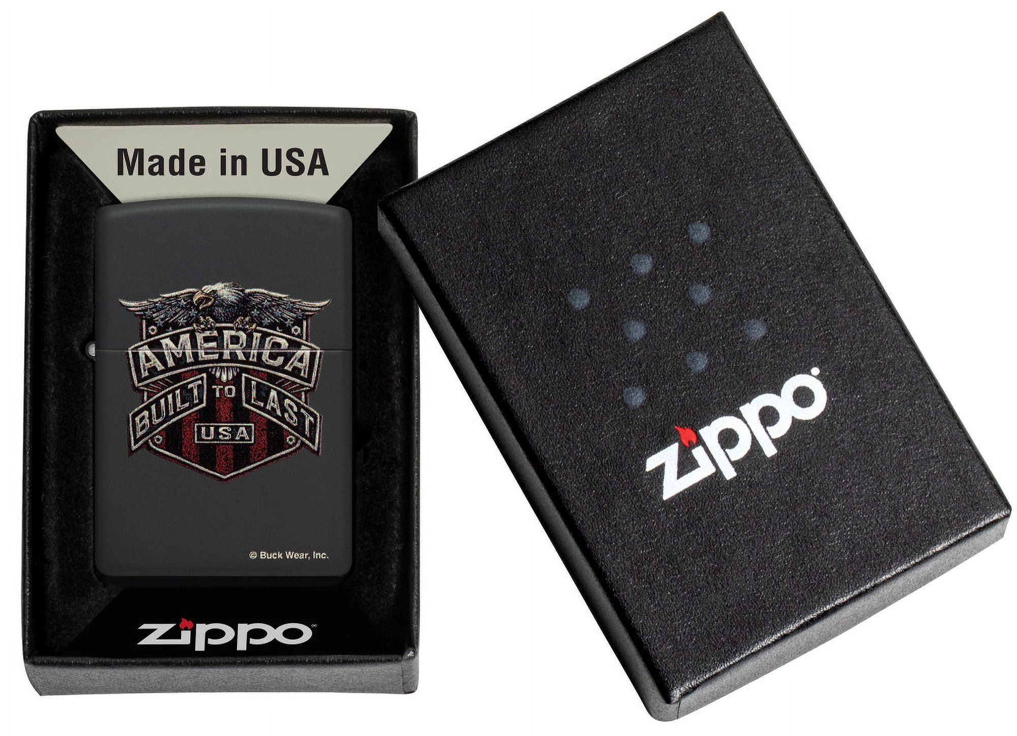 Zippo Buck Wear Eagle Design Black Matte Pocket Lighter