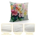 thumbnail image 4 of Leisuo  Floral Throw Pillow Cushion Cover, Hydrangea Flower Bouquet in Watercolor Blossoms Botany Petals Image, Decorative Square Accent Pillow Case,Forest Green Yellow Pink, 4 of 5
