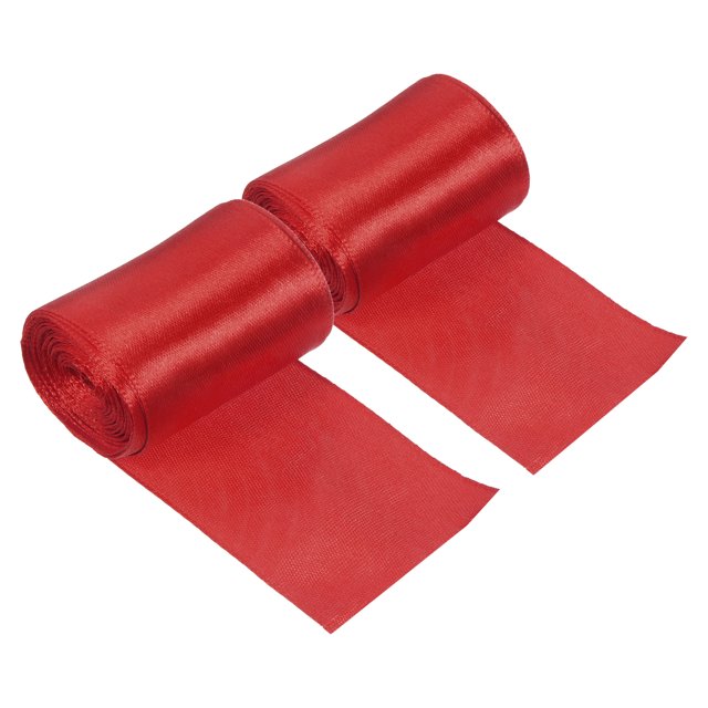 Unique Bargains Ruban d'Arrivée Satin 5cmx5m Ruban Poly Athlétisme Sprint Course Course, Rouge Lot de 2