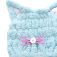 thumbnail image 2 of FELTECHELECTR Gorro de ducha con forma de oreja de gato para secar el pelo y absorber el agua, color azul al azar., 2 of 7