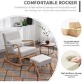 thumbnail image 3 of Nursery Rocking Chairs with Ottoman，Rocker Chair Glider Chair for Nursery，Modern Mid Century Living Room Chair Nursing Comfy Chairs for Mom Seniors, Light Gray, 3 of 6
