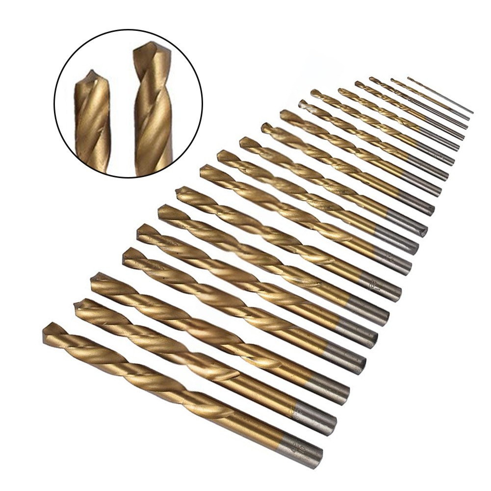 19Pcs Hss Drill Bit Set 1-10Mm for 304 Stainless Steel Drilling