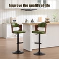 thumbnail image 4 of Homefun Swivel Bar Stools Set of 2,Wooden Upholstered Scratch-Resistant Fabric with Back,Chairs for Kitchen Island,Green, 4 of 8