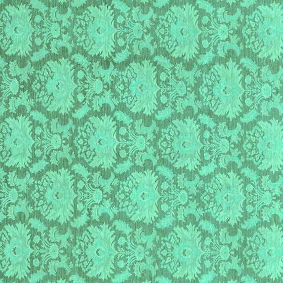 Ahgly Company Machine Washable Indoor Square Abstract Turquoise Blue Modern Area Rugs, 7' Square