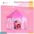 thumbnail image 4 of PigPigPen Princess Castle Kids Tent for 3-12 Years Girls Toddlers Playhouse Indoor Outdoor Toys with Star Lights, 4 of 7