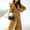 Khaki, variant on Winter Coats For Women Women's Autumn And Winter Simple Double Long Sleeved Lapel ButtonJacket Peacoat Womens Coat Trench Coat Jacket Black XL