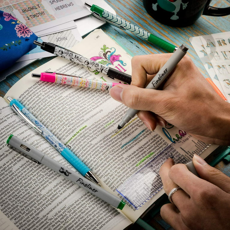 Mr. Pen No Bleed Pens, Bible Pens, Fine Tip, Assorted Color, Pack of 6 -  Mr. Pen Store