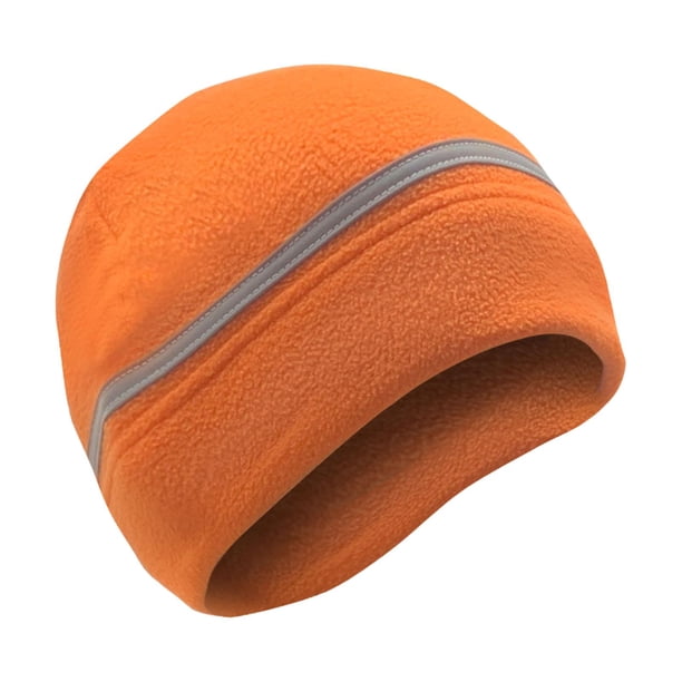 Gorro polar reflectante Yuyangstore para invierno de lana para correr deportes al aire libre Esquí naranja