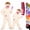 Off-white, variant on Funny Big Mouth Monster Adult Onesie with Large Comb Prop - Silly Puppet Cosplay Halloween Costume Pajamas for Family Matching White Size: S