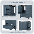thumbnail image 5 of IVV 24" Bathroom Vanity Set with White Ceramic Sink, Freestanding Storage Cabinet with 3 Drawers, Storage Shelf, Soft-Closing Door, Modern Sink Cabinet for Small Bathrooms - Gray Blue, 5 of 10