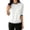 White, variant on Womens Summer Tops Elegant Color Round Neck Short Sleeve Petite Clothing for Women,Black,L