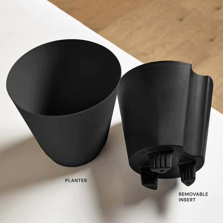 Mainstays 6 in. Black Resin Self-Watering Planter