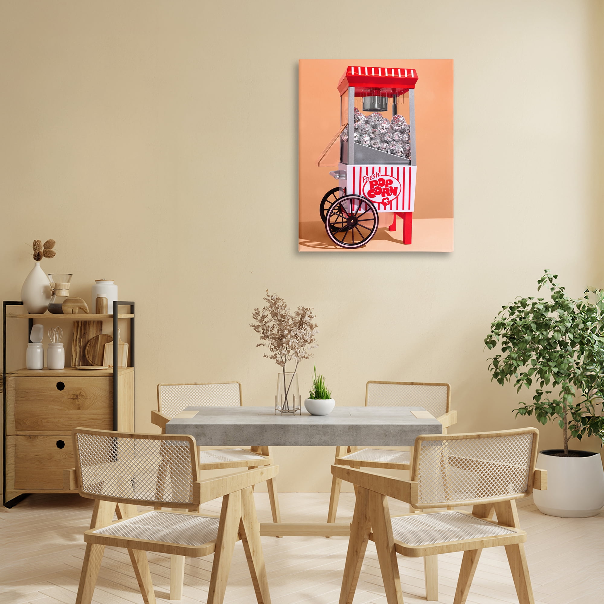 Stupell Industries Retro Disco Popcorn Machine Canvas Wall Art, design by LISH Creative