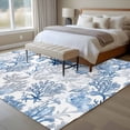 thumbnail image 5 of Navy Blue Coral Area Rugs 6x9 for Living Room, Summer Beach Coastal Ocean Nautical Non Slip Washable Rug Runner, Low Pile Indoor Floor Carpet Mat Bathroom Rugs for Bedroom, Kids Room, 5 of 9
