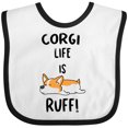 thumbnail image 3 of Inktastic Corgi Life is Rough Boys or Girls Baby Bib, 3 of 4