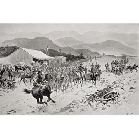 The First Halt of British Prisoners On Their Way to A Prison Camp In Pretoria - South Africa - During The Second Boer War From The Book South Africa & The Transvaal War by Louis