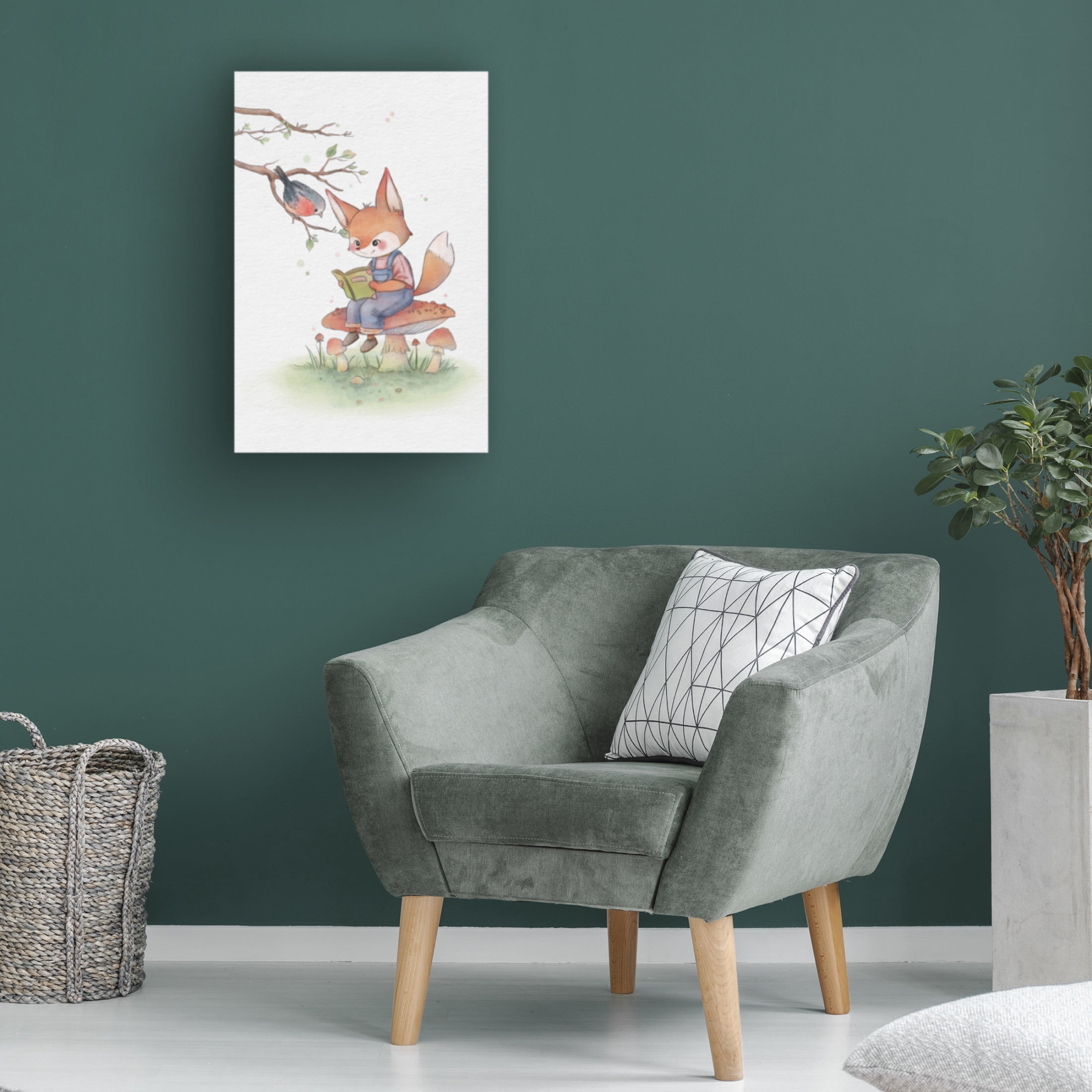 Trademark Fine Art Xuan Thai Fox and Bird Illustration 2 Canvas Wall Art