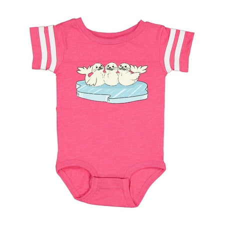 

Inktastic 3 Cute White Harp Seals on Ice Gift Baby Boy or Baby Girl Bodysuit