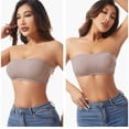 thumbnail image 4 of Iyufng Women's Strapless Anti Slip Cross Strap Side Closure Bandea Bra Seamless Molded Invisible Bralette, 4 of 8