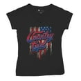 thumbnail image 5 of Country Girl USA Flag Women's V-Neck T-shirt Patriotic Southern Cowgirl Red White Blue American Pride Life Lovers Gift Tee, 5 of 7