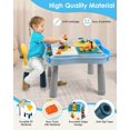 thumbnail image 4 of Kids Activity Table and Chair Set with 320Pcs Building Blocks, All in One Sand/Water/Sensory Desk with Storage, STEM Toys Toddler Learning Playset Table for Boys Girls Gifts 3 4 5-10 Years Old, 4 of 8