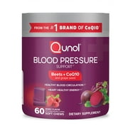 Qunol Blood Pressure Support Soft Chews, 680mg Beet + CoQ10 and Grape Seed, 60 Count