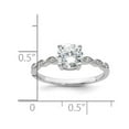 thumbnail image 2 of 925 Sterling Silver Rhodium Plated Fancy Cubic Zirconia Engagement Ring Size 8 1.6mm Wide Engagement Ring for Women, 2 of 2