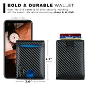 Serman Brands RFID Blocking Bifold | Slim Genuine Leather | Minimalist Front Pocket Wallets for Men | Carbon Fiber