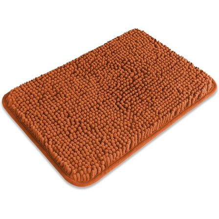 GCASLK-Small Bathroom Rug 12"x12" – Washable and Absorbent Bath Mat, Non Slip, Thick Soft Chenille Bath Rugs for Bathroom, Shower, Sink(Chocolate Brown)