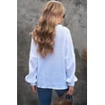 thumbnail image 2 of ABPHQTO Camisa blanca con puños arrugados y cuello en V para mujer, 2 of 5