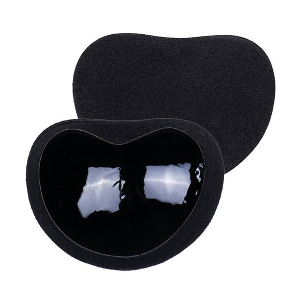 Almohadillas para sujetador, insertos adhesivos suaves en forma de corazón, reemplazo de parche adhesivo para sujetador push up Negro