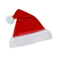 thumbnail image 3 of Christmas Santa Hats, Plush Santa Christmas Hats, Plush Xmas Hats with White Cuffs, Christmas New Year Festive Holiday Party Supplies, 3 of 3