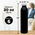 thumbnail image 5 of Posh Stainless Steel Water Bottles 20 oz. Set of 6, Bulk Pack - Double Wall, Perfect for Coffee, Soda, Other Hot & Cold Beverages - Black, 5 of 5