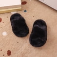 thumbnail image 6 of CAUYDY Girls Fluffy Soft Plush Cross Band Slippers Kids Open Toe Memory Foam House Shoes(L101-Black,30), 6 of 6