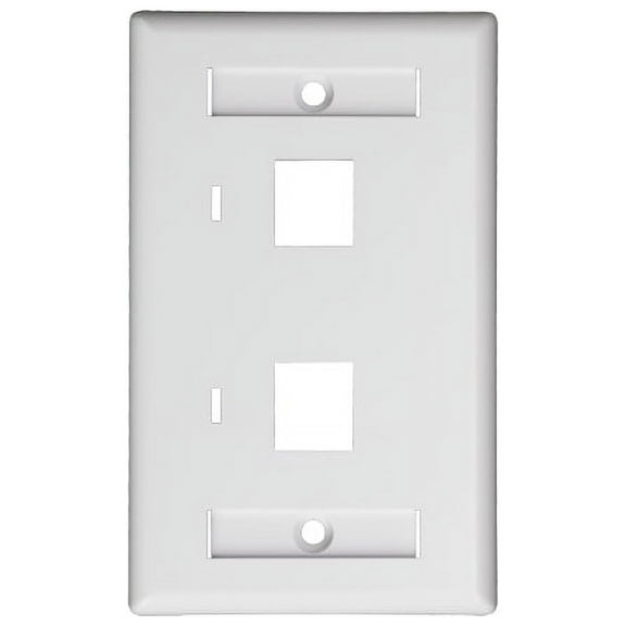 NavePoint Keystone Wall Plate White 2-Port