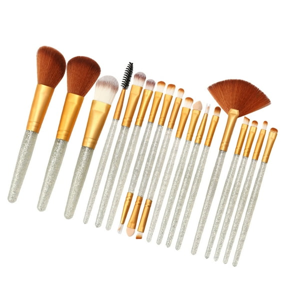 Juego de 18 Pinceles cosméticos en polvo Colcomx Plata dorada Pinceles de maquillaje de 18 piezas